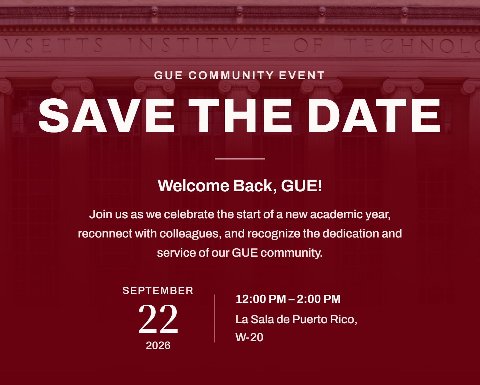 GUE Fall Welcome Back Celebration!
